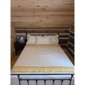 Vintage King Sz Texmade Cotton Poly Blanket, Queen Or Double lightFlannel 70s